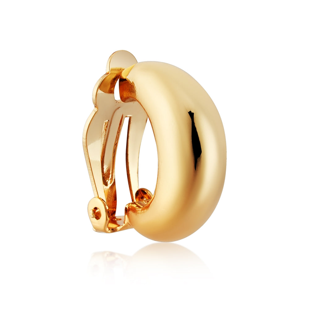 August Woods Gold Chunky Hoop Clip On Earrings