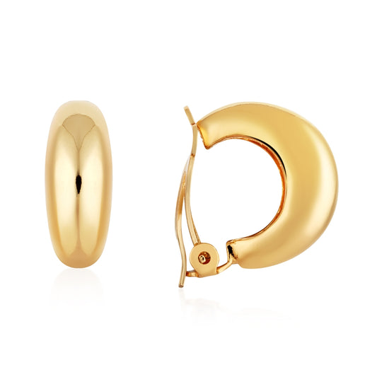 August Woods Gold Chunky Hoop Clip On Earrings