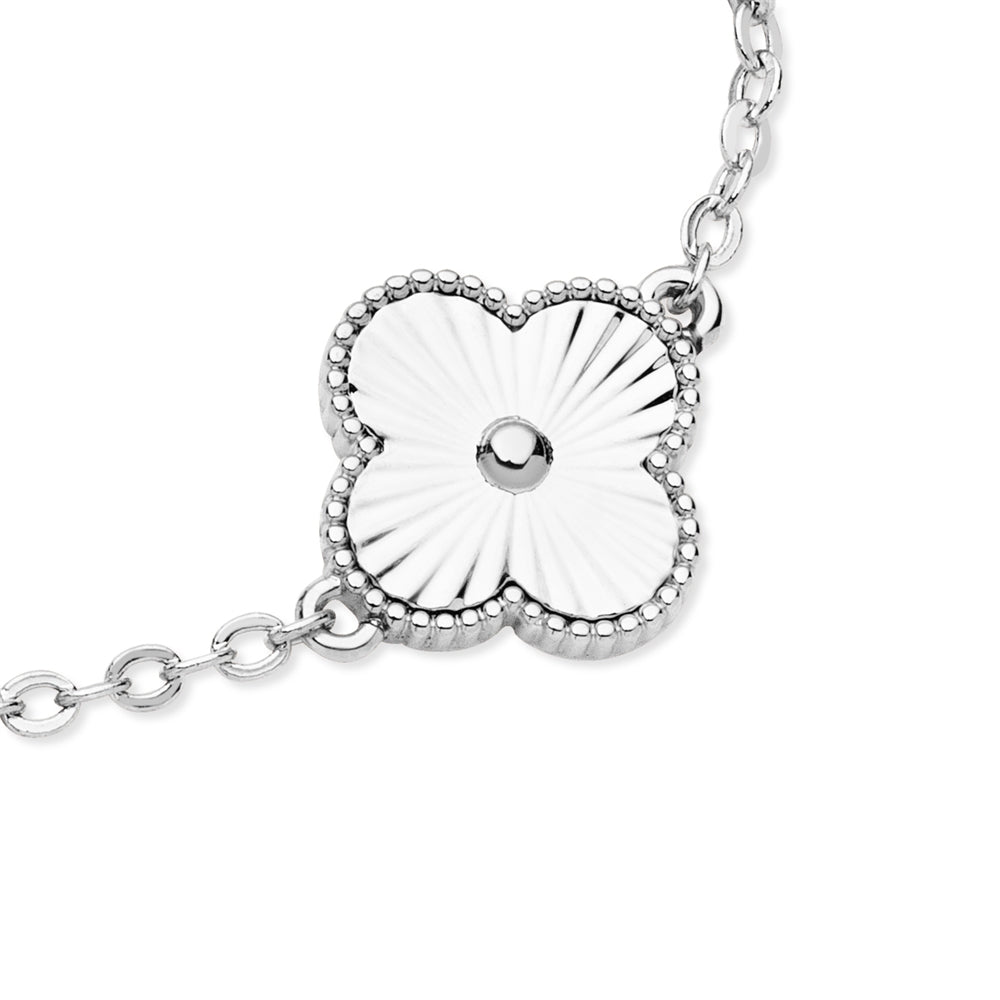 August Woods Silver Multi Mirror Clover Bracelet