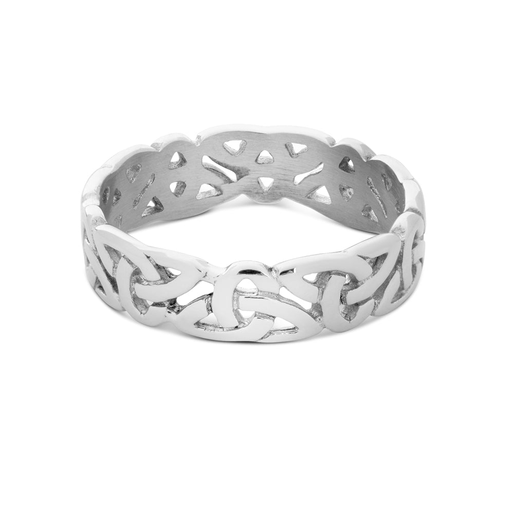 Over & Over Silver Stainless Steel Men's Celtic Knot Ring
