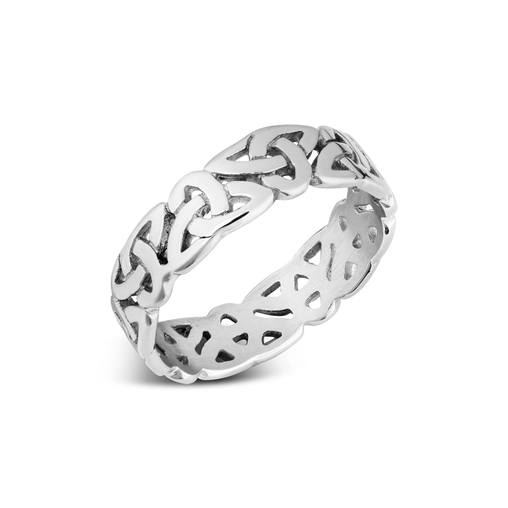 Over & Over Silver Stainless Steel Men's Celtic Knot Ring