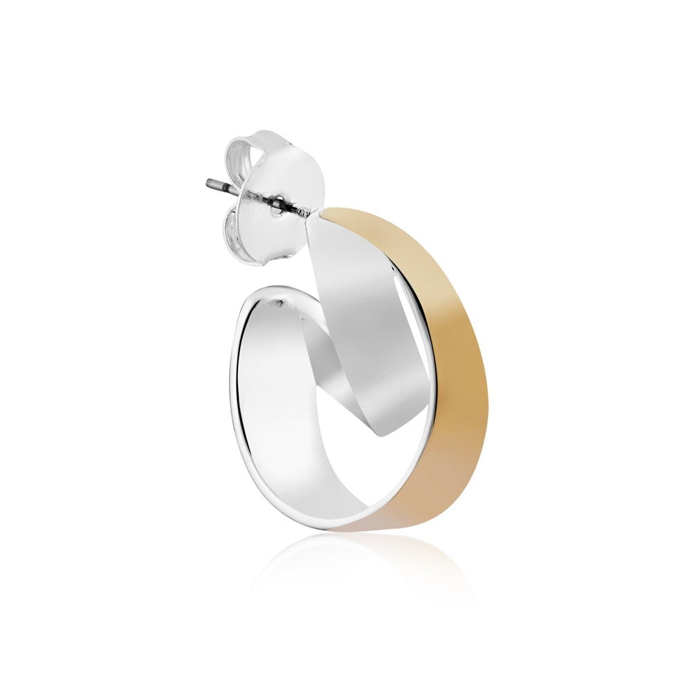August Woods Two Toned Double Hoop Earrings