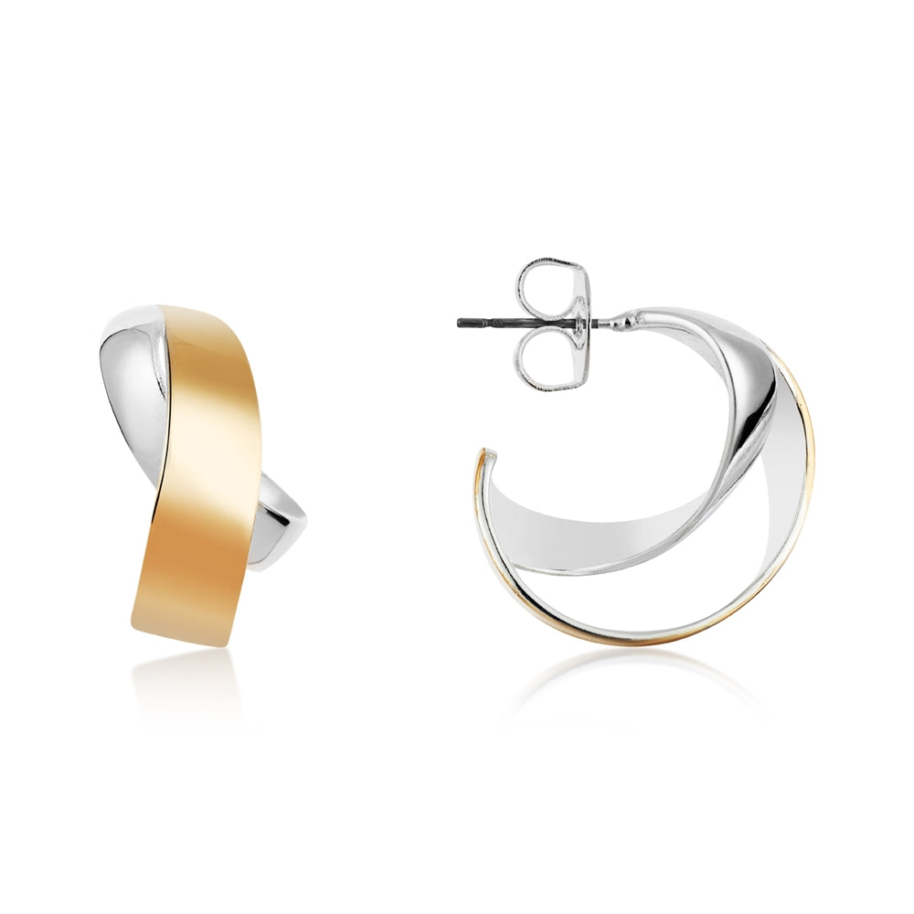 August Woods Two Toned Double Hoop Earrings