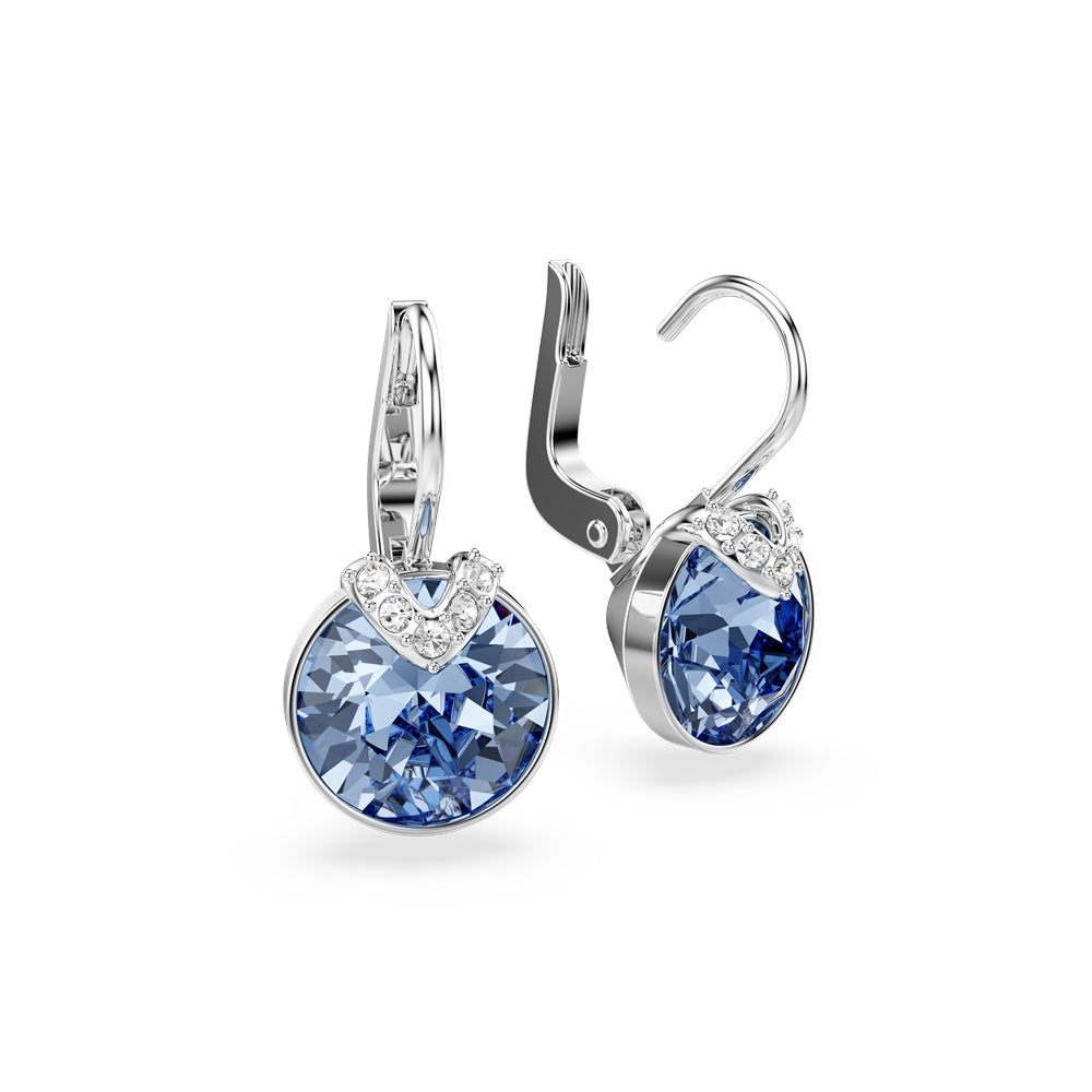 Swarovski Silver Bella Blue Round Drop Earrings