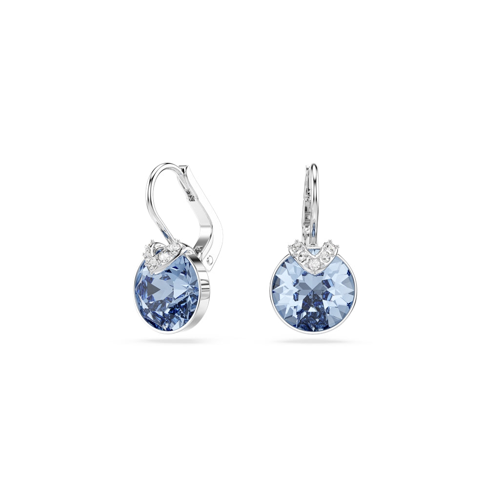 Swarovski Silver Bella Blue Round Drop Earrings