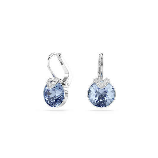 Swarovski Silver Bella Blue Round Drop Earrings