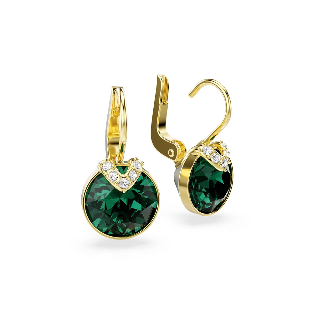 Swarovski Gold Bella Emerald Drop Earrings