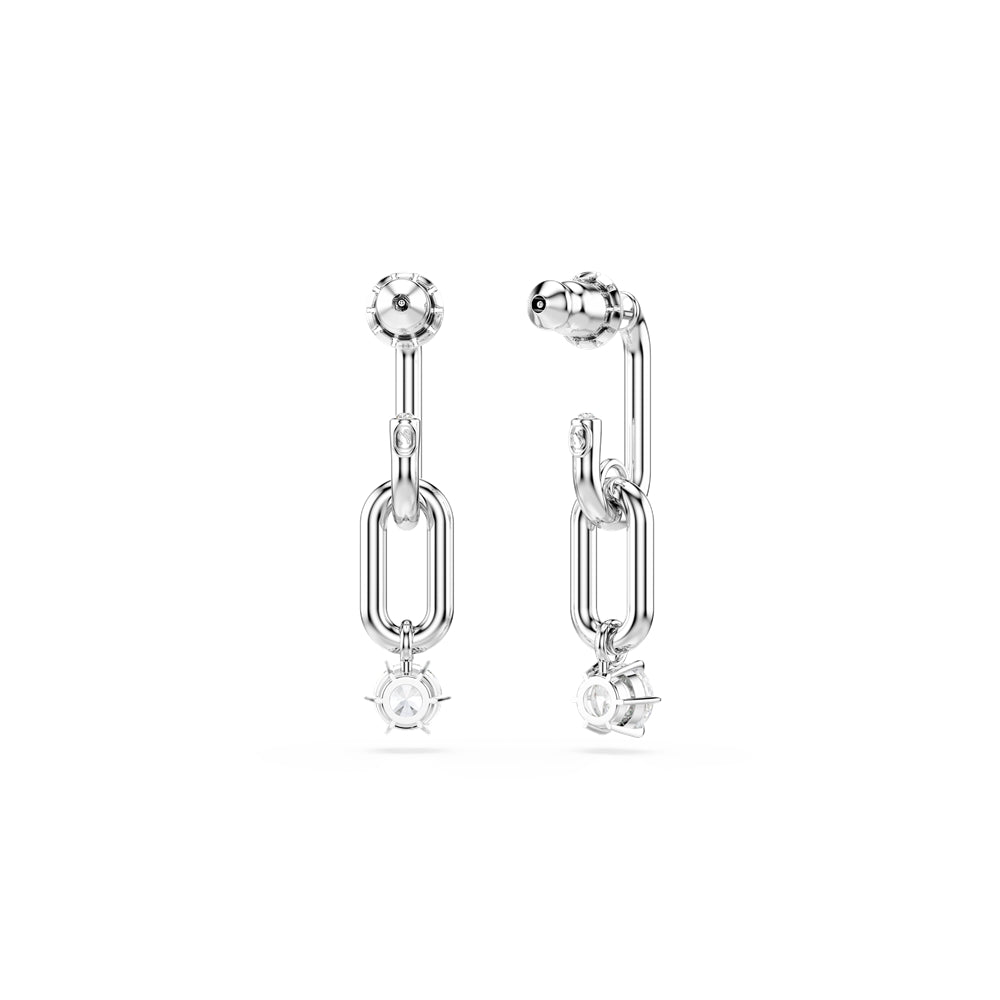 Swarovski Silver Constella White Round Cut Drop Earrings