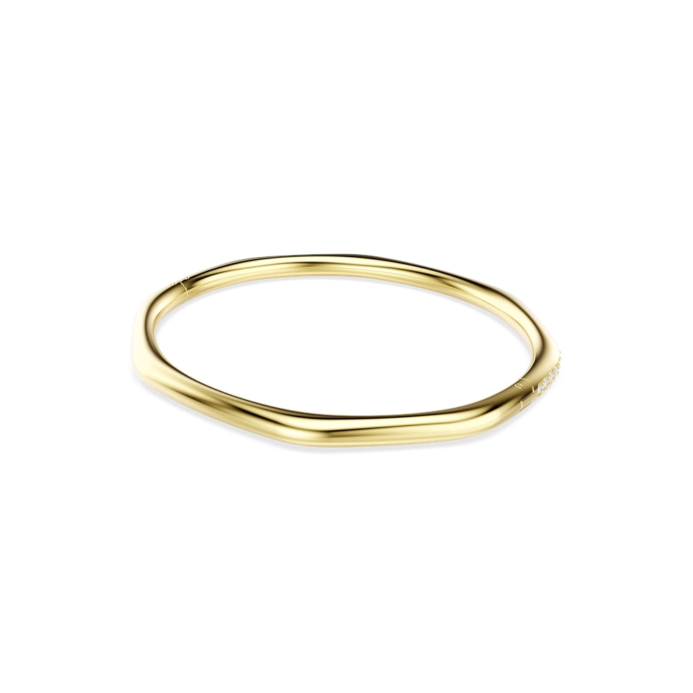 Swarovski Gold Dextera Octagonal White Crystal Bangle