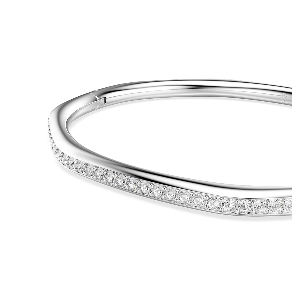 Swarovski Silver Dextera Octagonal White Crystal Bangle