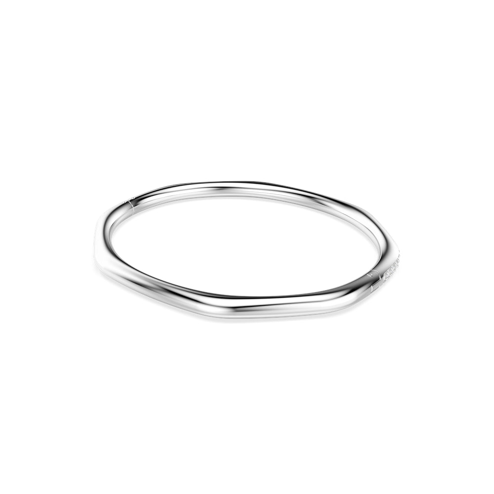 Swarovski Silver Dextera Octagonal White Crystal Bangle