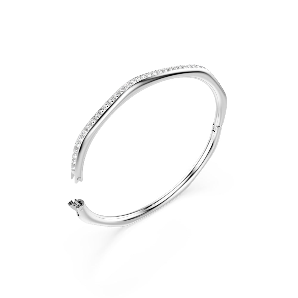 Swarovski Silver Dextera Octagonal White Crystal Bangle