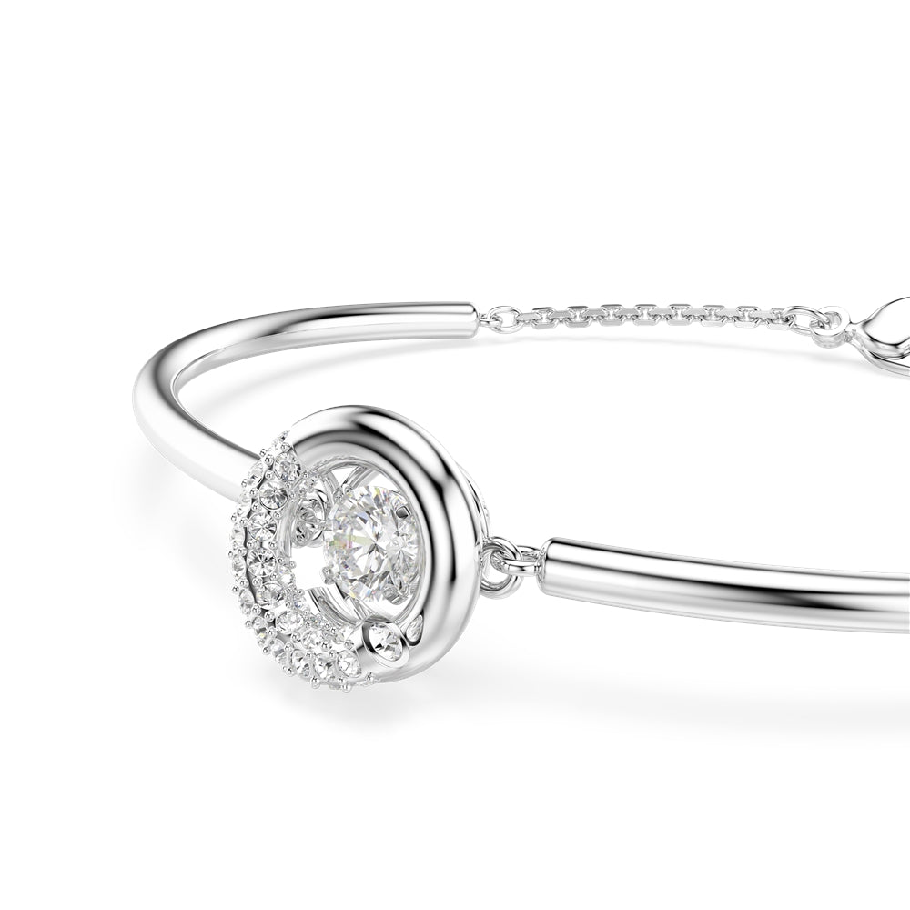 Swarovski Silver Dextera White Round Cut Bangle