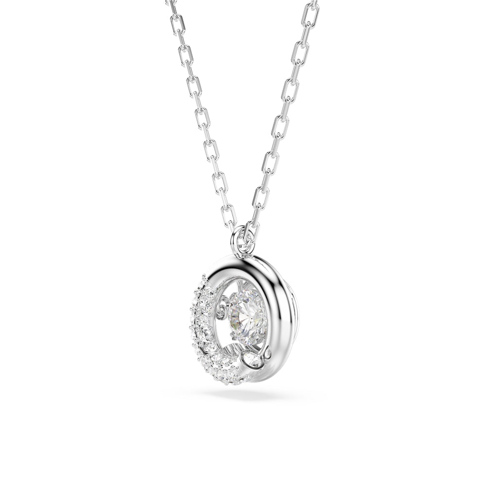 Swarovski Silver Dextera White Round Cut Necklace