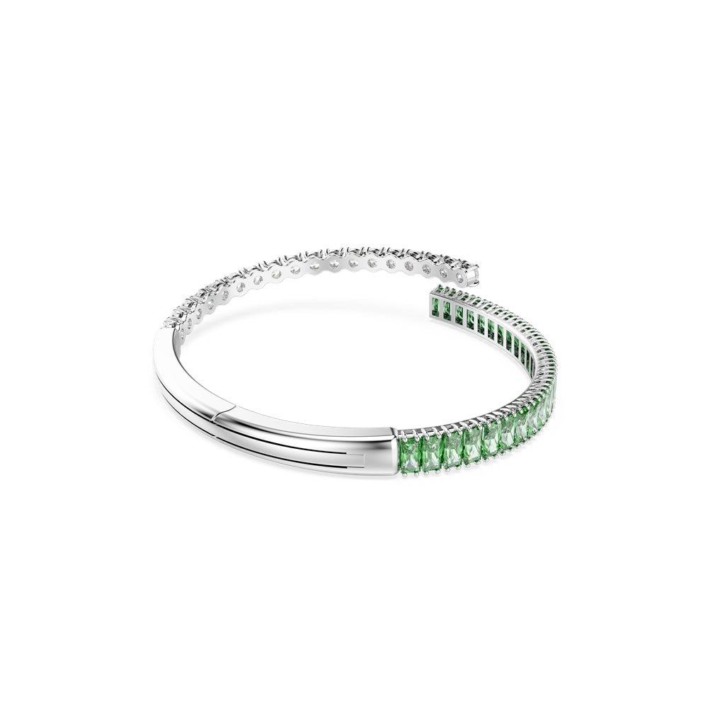 Swarovski Silver Matrix Green Mixed Cuts Bangle