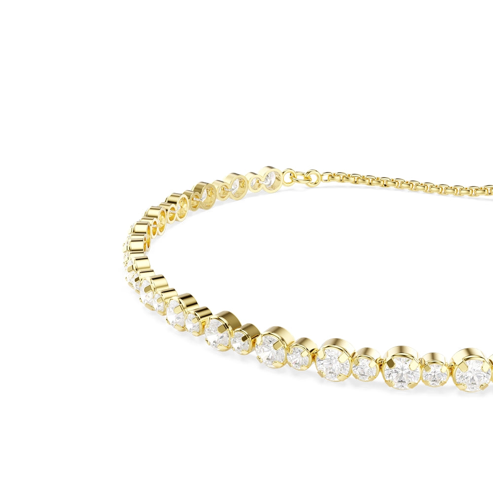 Swarovski Gold Matrix White Round Cut Tennis Bracelet