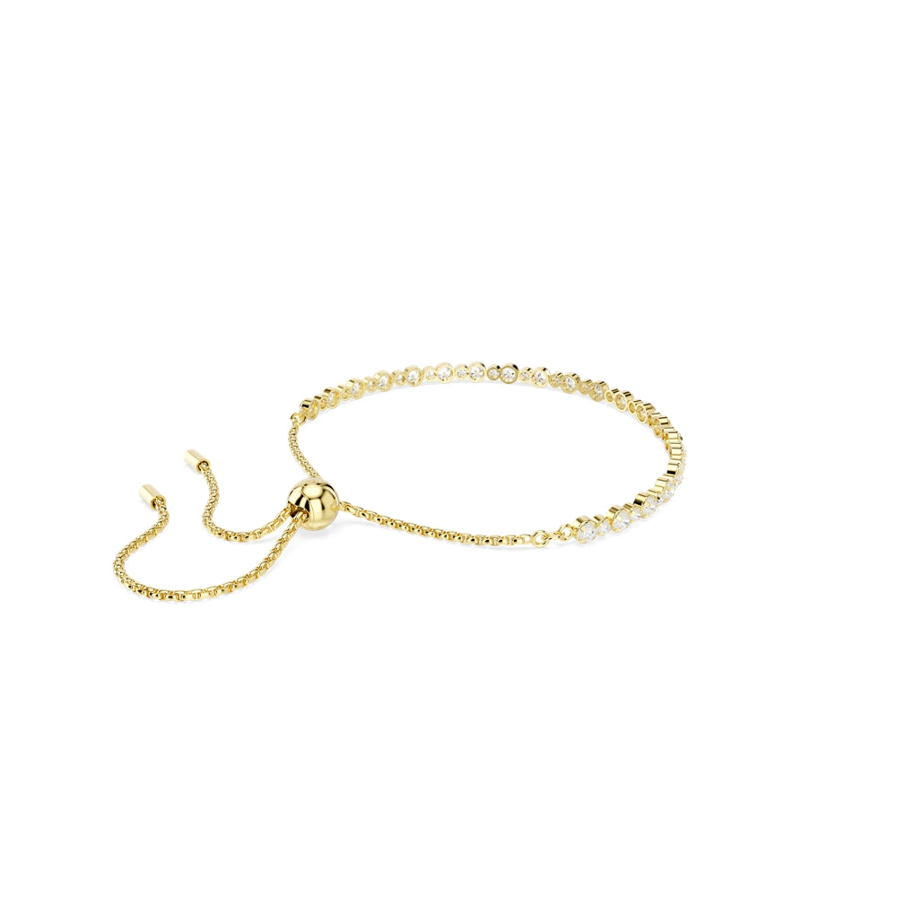 Swarovski Gold Matrix White Round Cut Tennis Bracelet