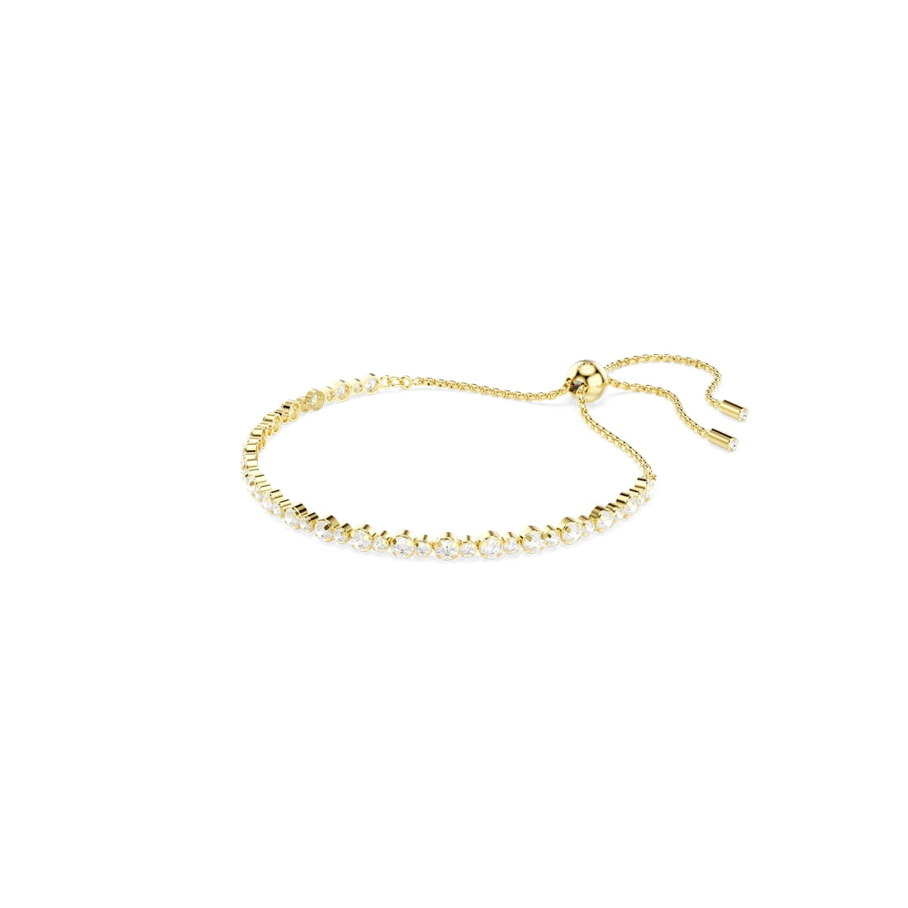 Swarovski Gold Matrix White Round Cut Tennis Bracelet