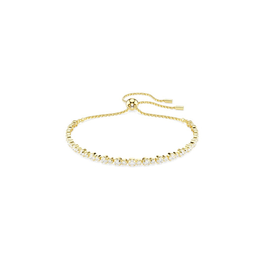 Swarovski Gold Matrix White Round Cut Tennis Bracelet