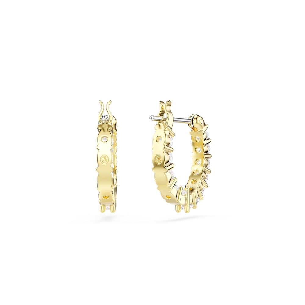 Swarovski Gold Matrix Vittore White Round Cut Hoop Earrings