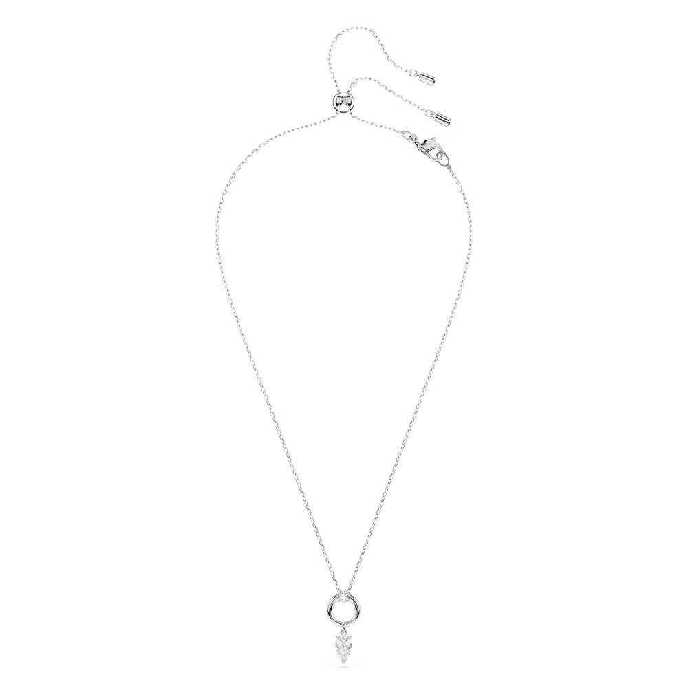 Swarovski Silver Mesmera White Pear Cut Necklace