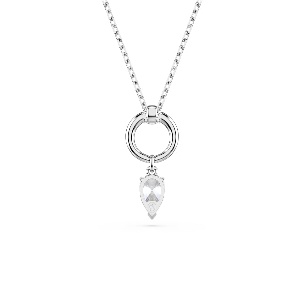 Swarovski Silver Mesmera White Pear Cut Necklace