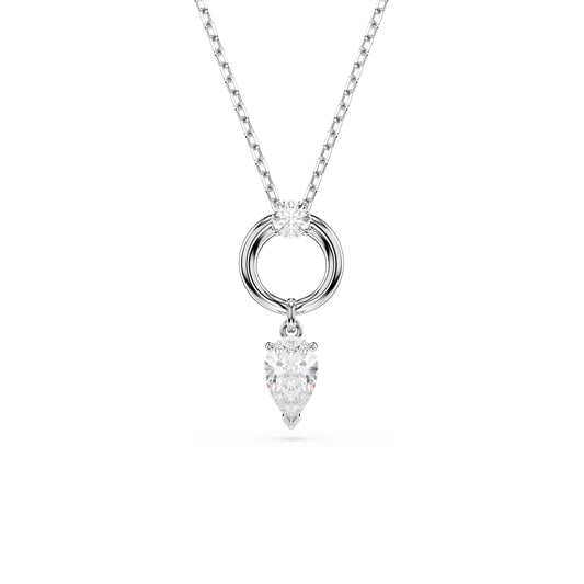 Swarovski Silver Mesmera White Pear Cut Necklace