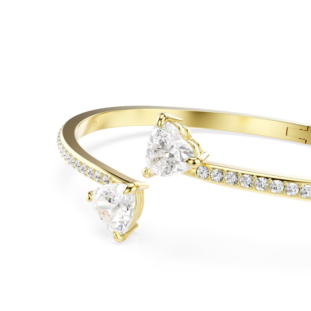 Swarovski Gold Mesmara White Heart Bangle