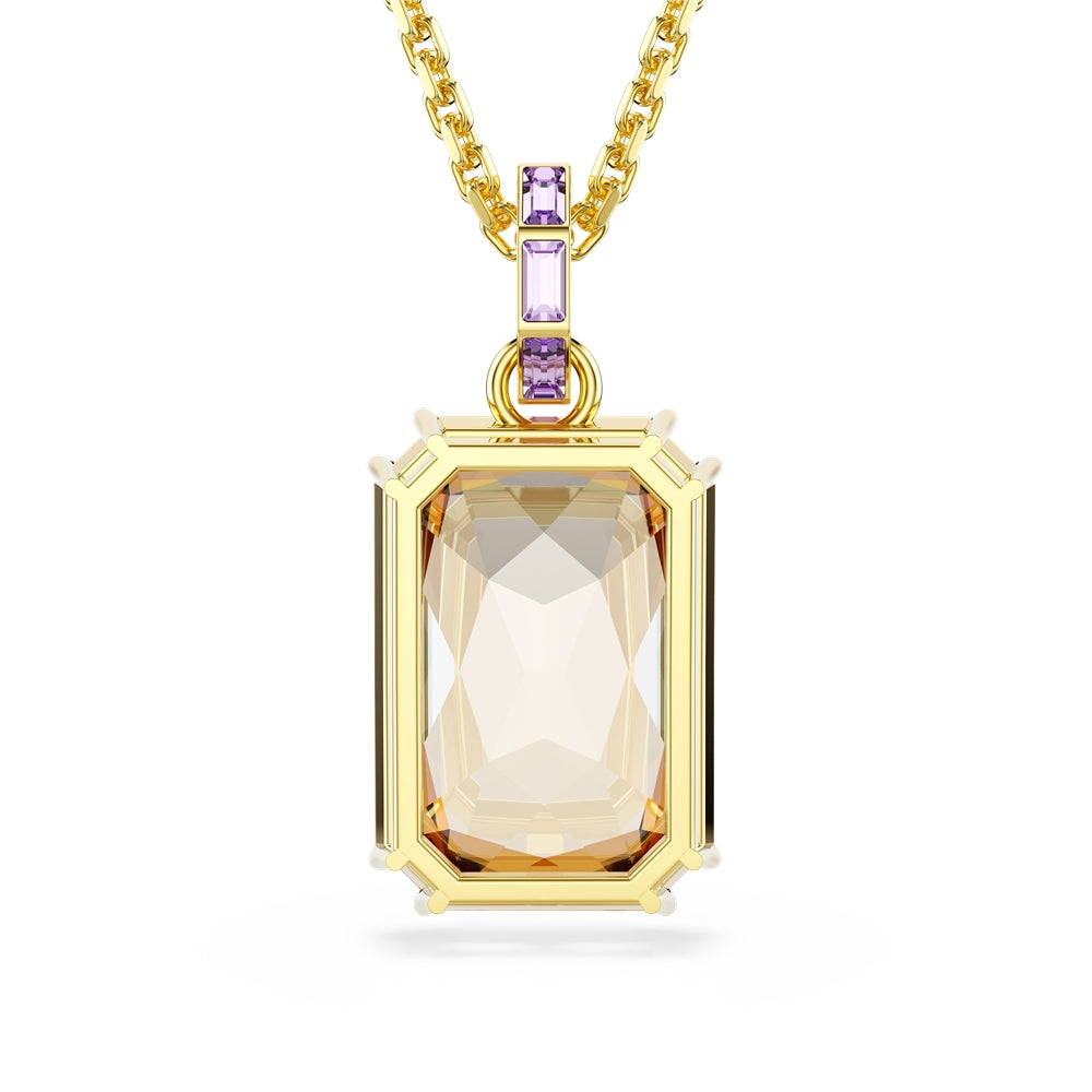 Swarovski Gold Millenia Caramel Octagon Cut Necklace