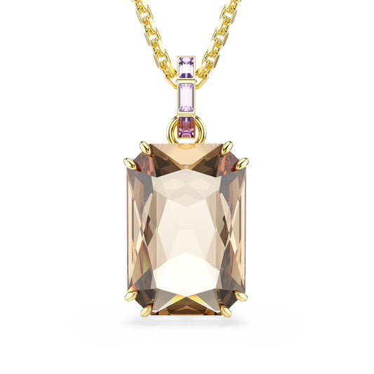 Swarovski Gold Millenia Caramel Octagon Cut Necklace