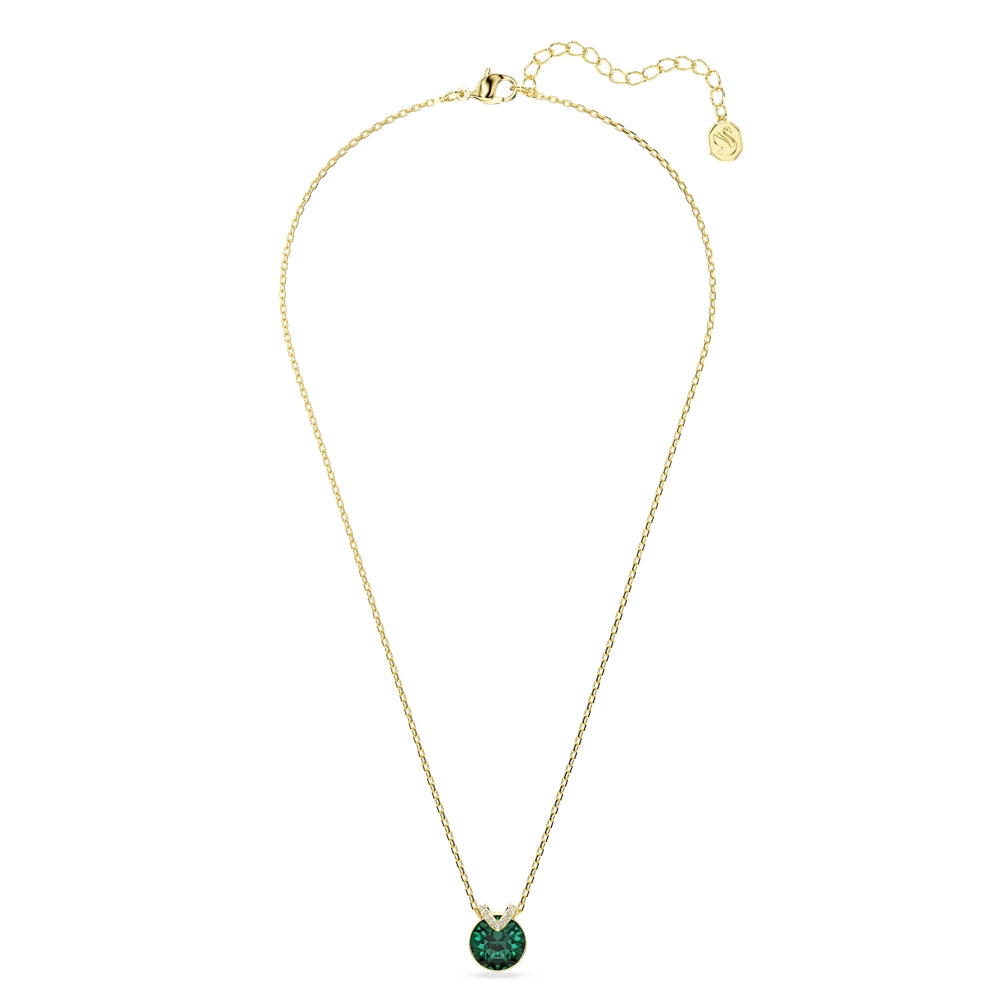 Swarovski Gold Bella V Green Round Cut Necklace