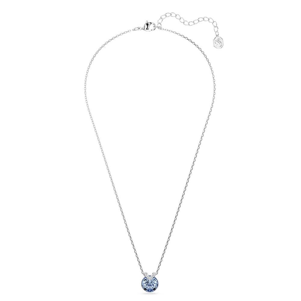 Swarovski Silver Bella V Blue Round Cut Necklace