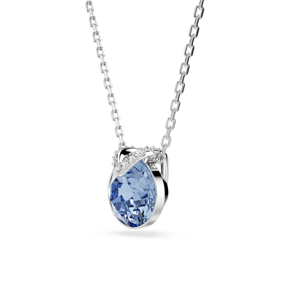 Swarovski Silver Bella V Blue Round Cut Necklace