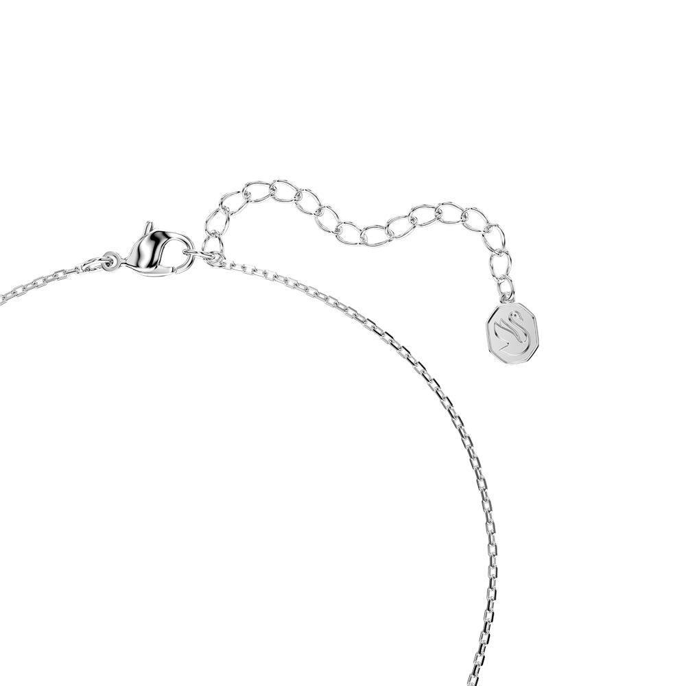 Swarovski Silver Bella V Pink Round Cut Necklace