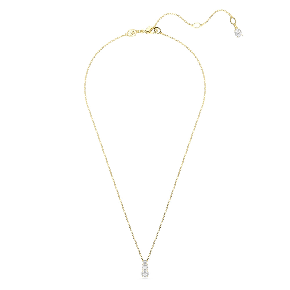 Swarovski Gold Stilla Attract Trilogy Round Cut Necklace