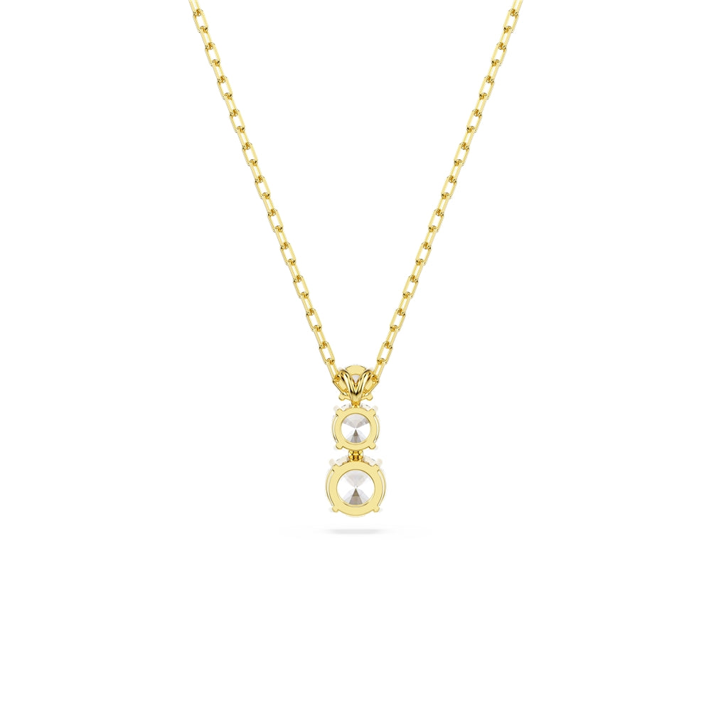 Swarovski Gold Stilla Attract Trilogy Round Cut Necklace