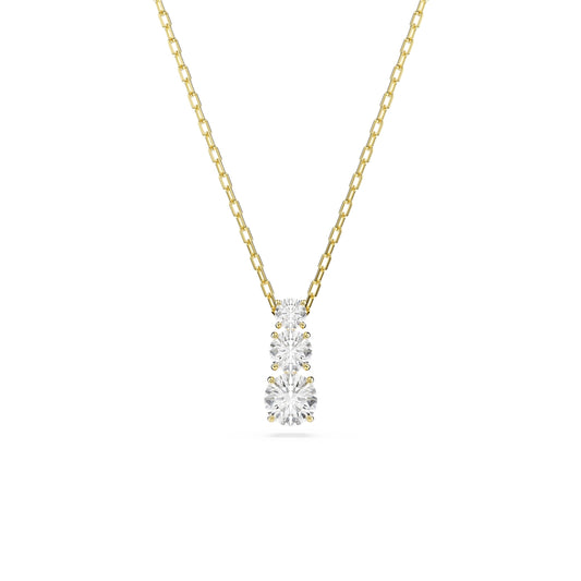 Swarovski Gold Stilla Attract Trilogy Round Cut Necklace