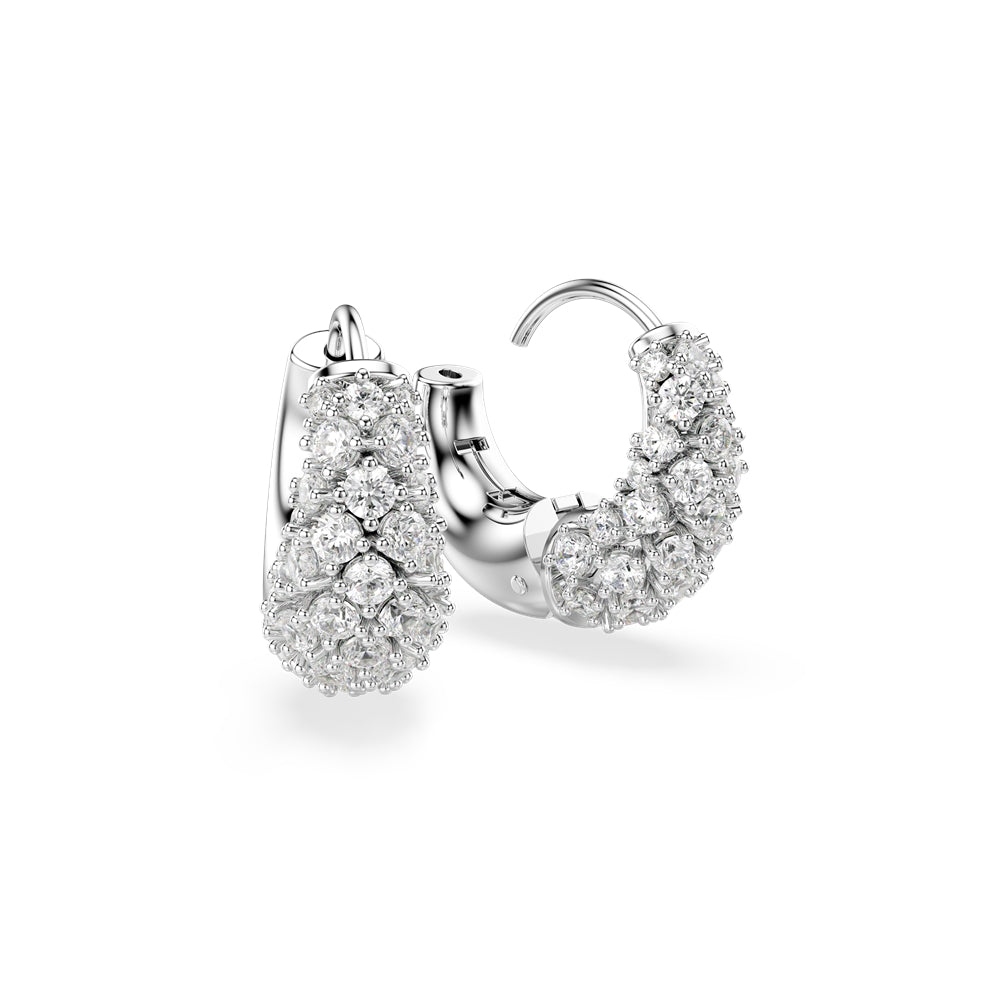 Swarovski Silver Sublima White Hoop Earrings