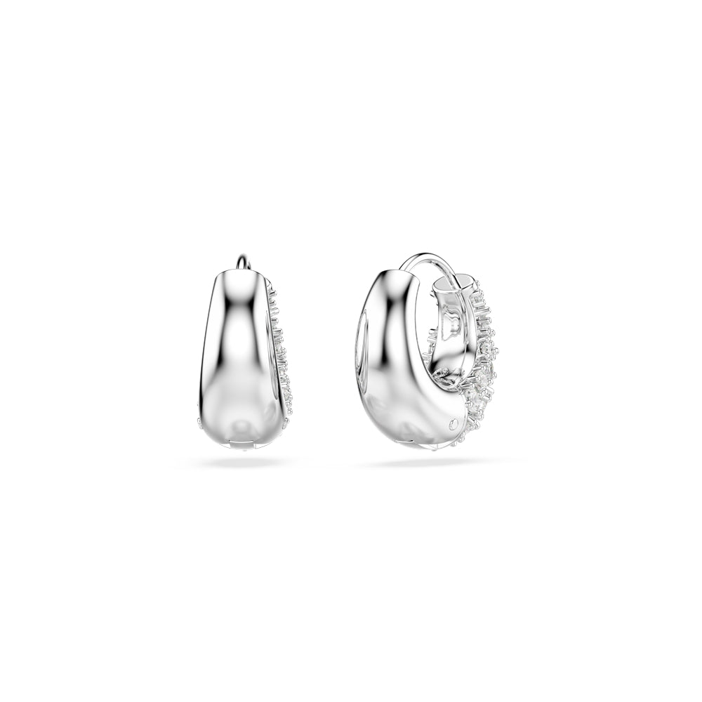 Swarovski Silver Sublima White Hoop Earrings