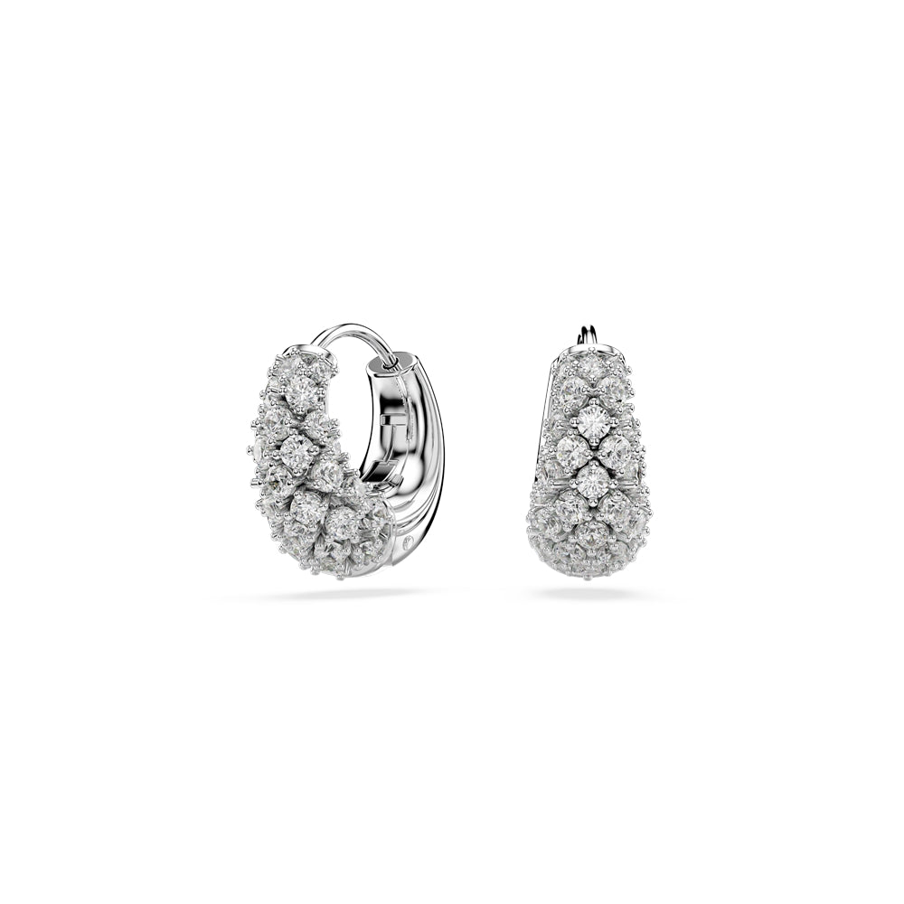 Swarovski Silver Sublima White Hoop Earrings