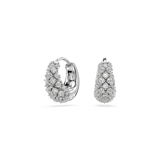 Swarovski Silver Sublima White Hoop Earrings
