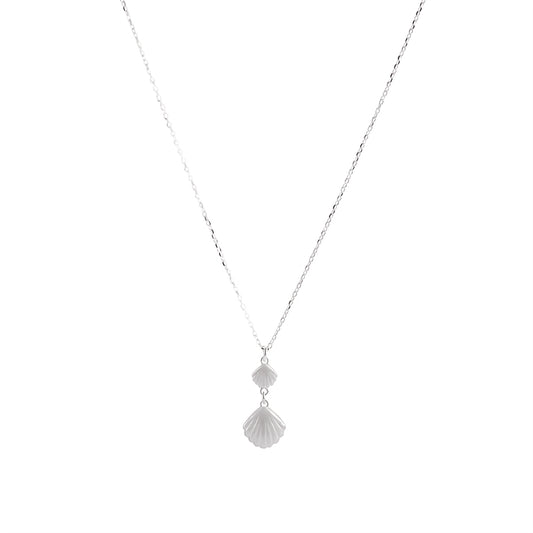 Argento Silver Double Shell Drop Necklace