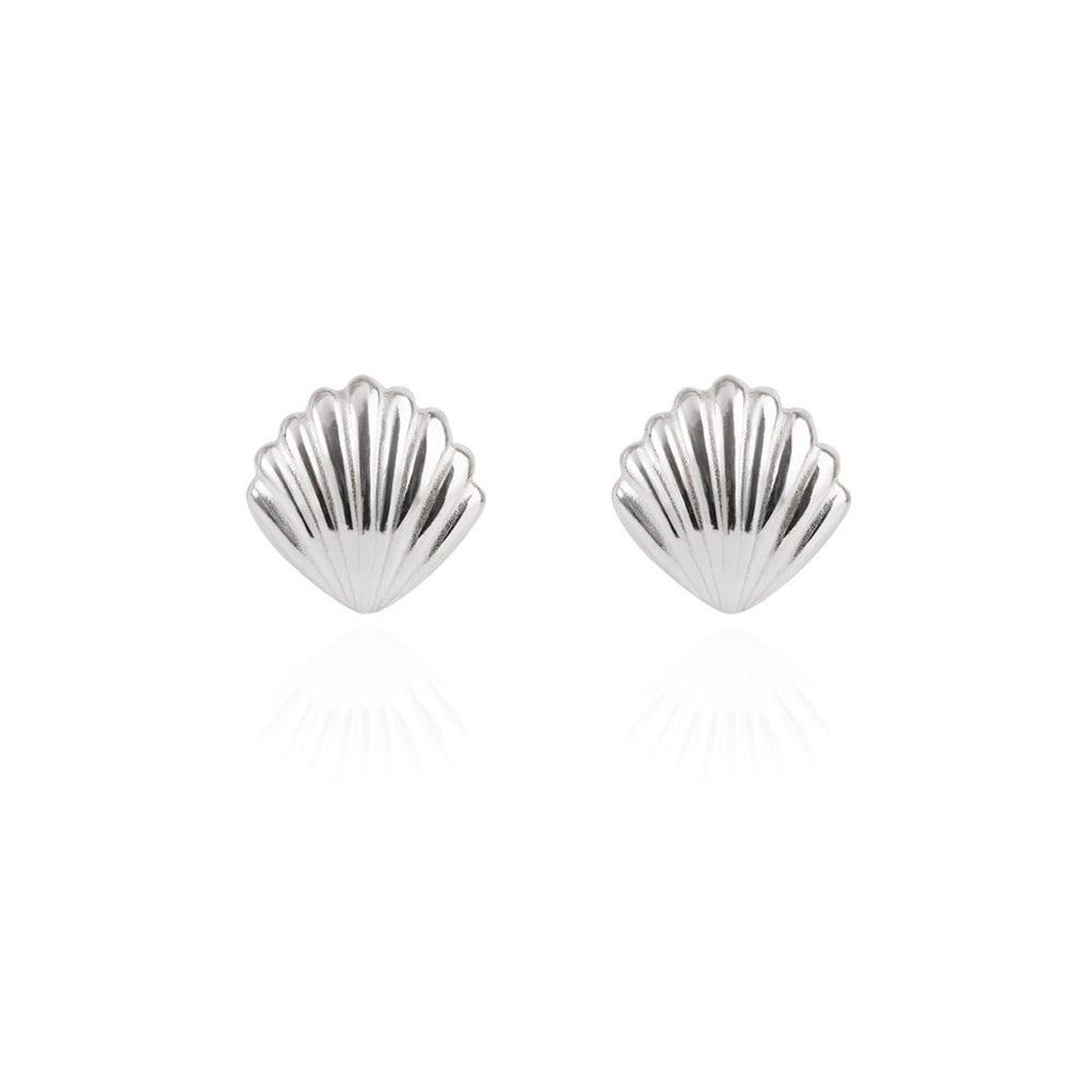 Argento Silver Shell Stud Earrings