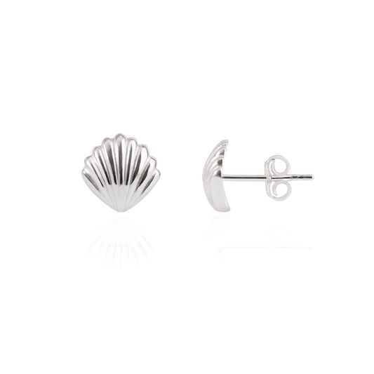 Argento Silver Shell Stud Earrings