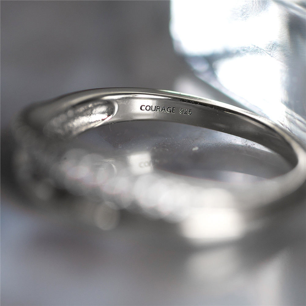 Seek + Find Courage Silver CZ Double Wave Ring