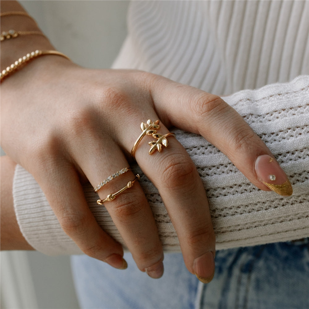 Seek + Find Grow Gold Vine Adjustable Ring