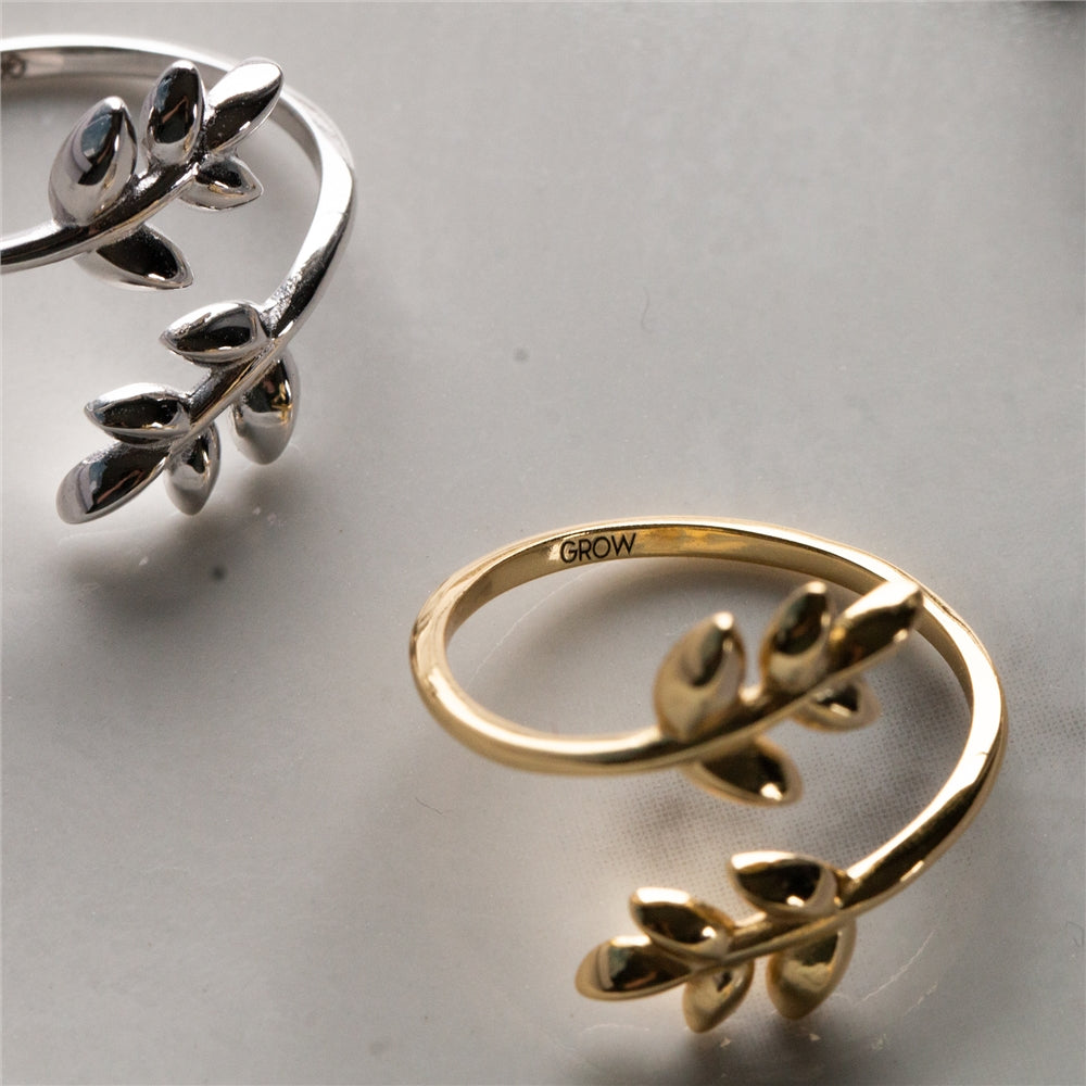 Seek + Find Grow Gold Vine Adjustable Ring