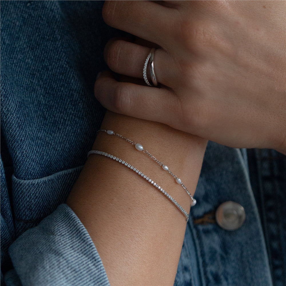 Seek + Find Inspire Silver Tennis Bracelet