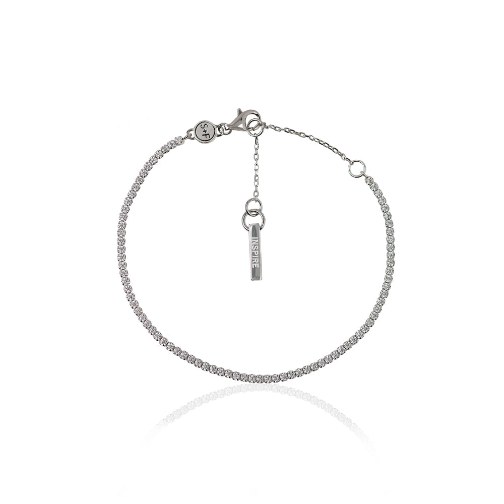 Seek + Find Inspire Silver Tennis Bracelet