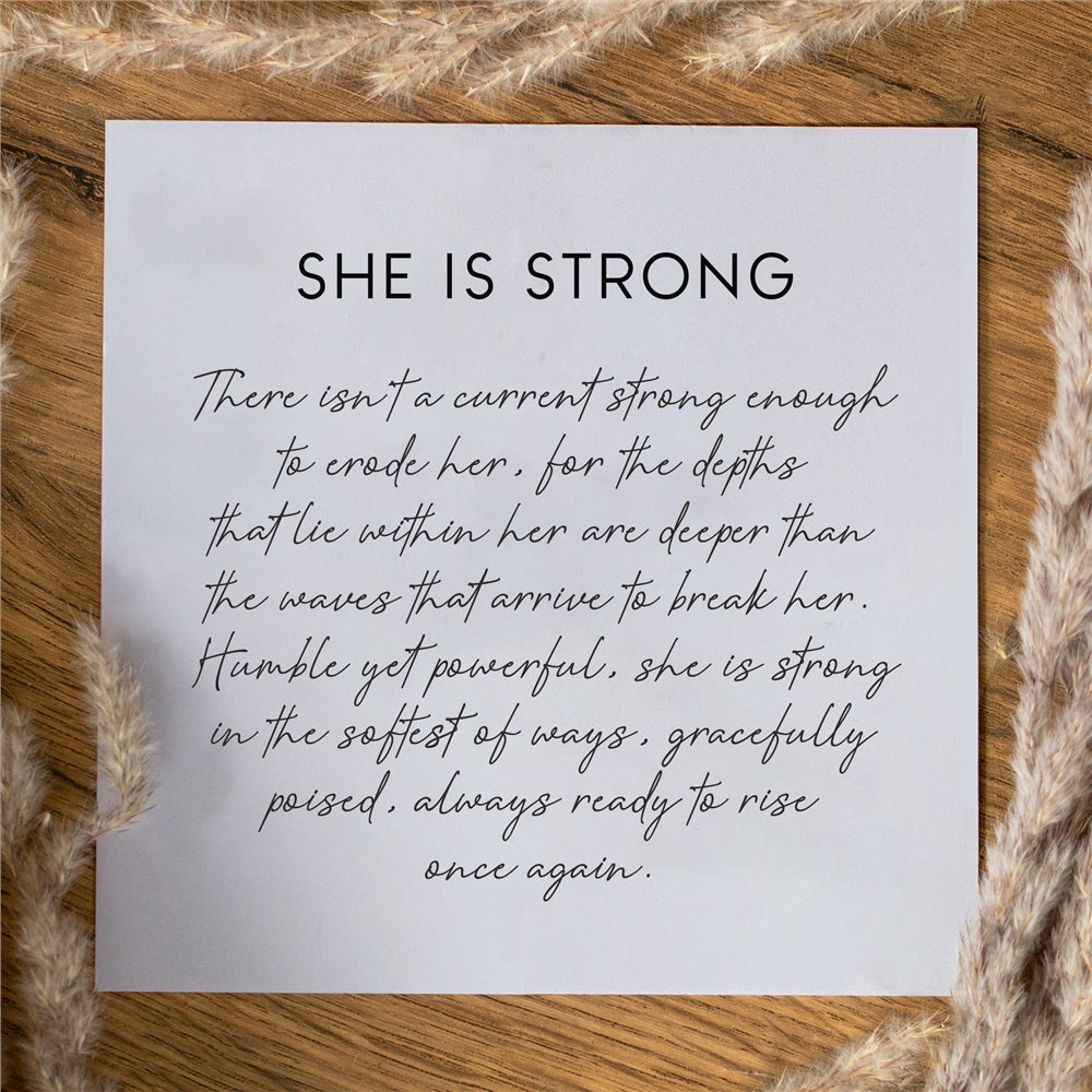 Seek + Find She Is Strong Silver Necklace